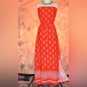 Old Navy Coral and White Floral Dress